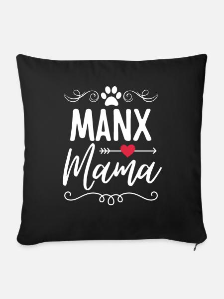 Manx Mama - Sofakissenbezug 45 x 45 cm - Schwarz