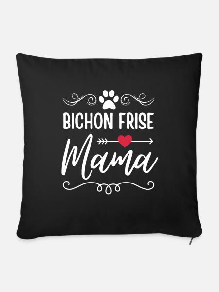 Bichon-Frise Mama - Sofakissenbezug 45 x 45 cm - Schwarz