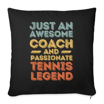 Coach Tennis rétro - Housse de coussin décorative 45 x 45 cm - noir - Devant