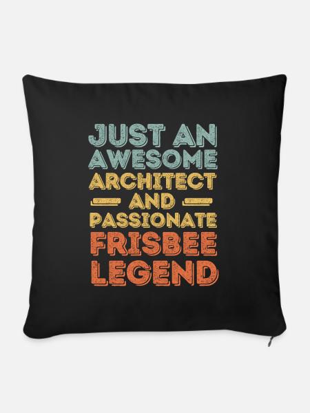 Architekt Frisbee retro - Sofakissenbezug 45 x 45 cm - Schwarz