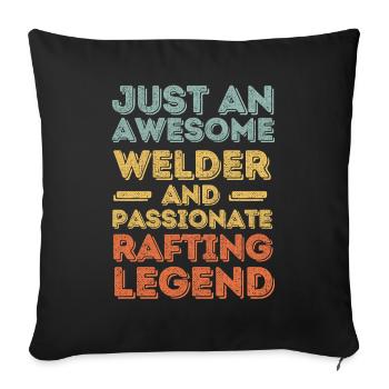 Welder rafting retro - Sofa pillowcase 17,3'' x 17,3'' (45 x 45 cm) - black - Front
