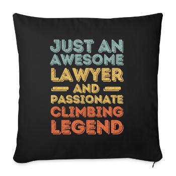 Avocat escalade rétro - Housse de coussin décorative 45 x 45 cm - noir - Devant