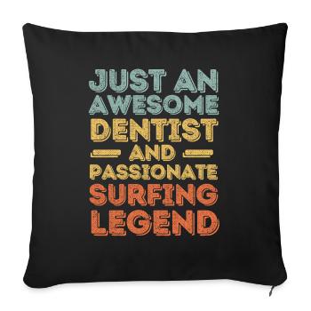 Dentist Surfing retro - Sofa pillowcase 17,3'' x 17,3'' (45 x 45 cm) - black - Front