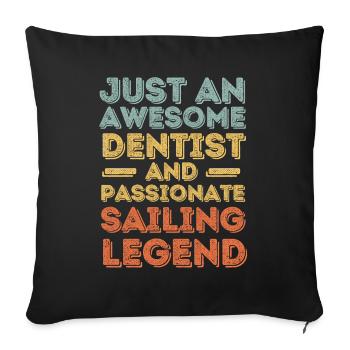 Dentiste voile rétro - Housse de coussin décorative 45 x 45 cm - noir - Devant
