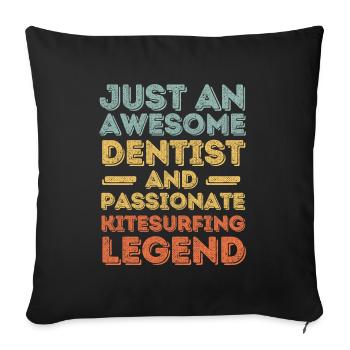 Dentiste Kitesurf rétro - Housse de coussin décorative 45 x 45 cm - noir - Devant