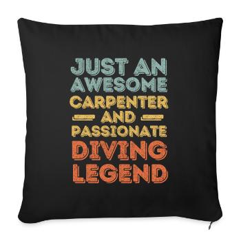 Zimmermann Diving retro - Sofa pillowcase 17,3'' x 17,3'' (45 x 45 cm) - black - Front