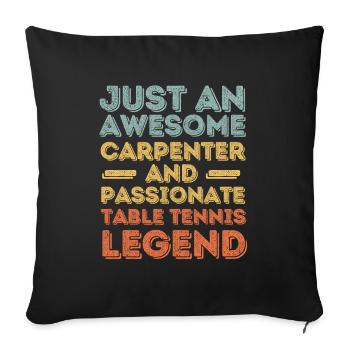Zimmermann table tennis retro - Sofa pillowcase 17,3'' x 17,3'' (45 x 45 cm) - black - Front