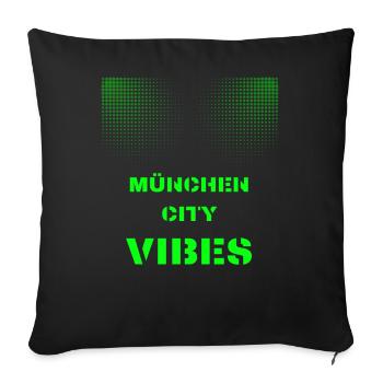 München City Vibes - Disco, Techno, Party, Club - Sofakissenbezug 45 x 45 cm - Schwarz - Vorne