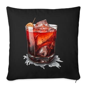 Negroni Cocktail - Sofa pillowcase 17,3'' x 17,3'' (45 x 45 cm) - black - Front