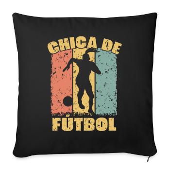 Women Soccer retro - Sofa pillowcase 17,3'' x 17,3'' (45 x 45 cm) - black - Front
