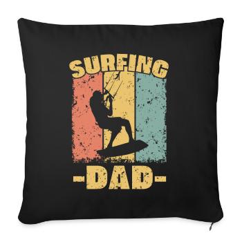 Kitesurfen Papa Retro - Sofakissenbezug 45 x 45 cm - Schwarz - Vorne
