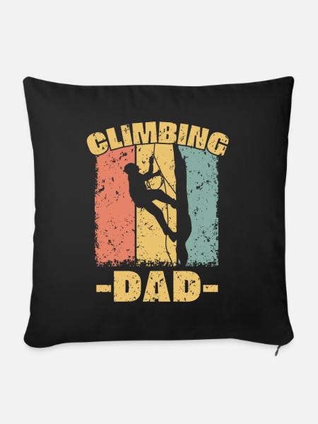 Klettern Papa retro - Sofakissenbezug 45 x 45 cm - Schwarz