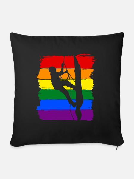 Klettern LGBT Pride - Sofakissenbezug 45 x 45 cm - Schwarz