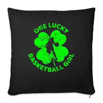 Basketball St. Patrick's Day Kleeblatt - Sofakissenbezug 45 x 45 cm - Schwarz - Vorne
