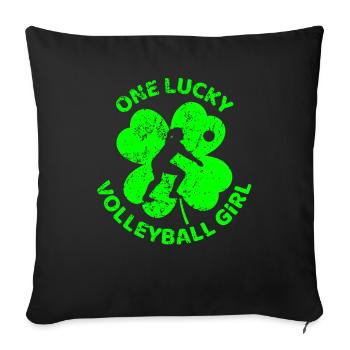 Volleyball Trèfle de la Saint-Patrick - Housse de coussin décorative 45 x 45 cm - noir - Devant