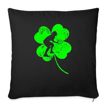 Badminton Trèfle de la Saint-Patrick - Housse de coussin décorative 45 x 45 cm - noir - Devant