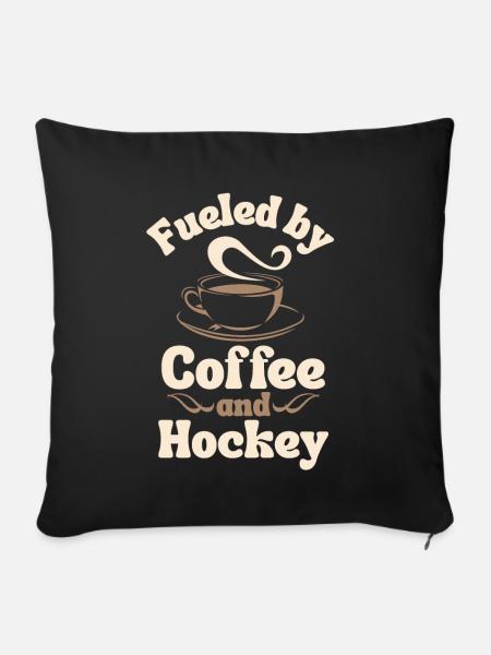 Kaffee Hockey-Liebhaber - Sofakissenbezug 45 x 45 cm - Schwarz