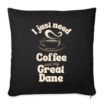 Café Amoureux des grand-danois - Housse de coussin décorative 45 x 45 cm - noir - Devant