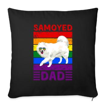 Samoyed Dad LGBTQ - Sofa pillowcase 17,3'' x 17,3'' (45 x 45 cm) - black - Front