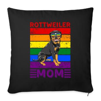 Rottweiler Mom LGBTQ - Sofa pillowcase 17,3'' x 17,3'' (45 x 45 cm) - black - Front