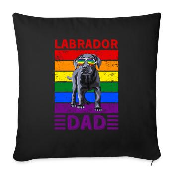 Labrador Dad LGBTQ - Sofa pillowcase 17,3'' x 17,3'' (45 x 45 cm) - black - Front