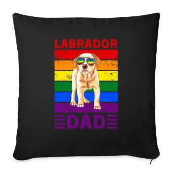 Labrador Dad LGBTQ - Sofa pillowcase 17,3'' x 17,3'' (45 x 45 cm) - black - Front
