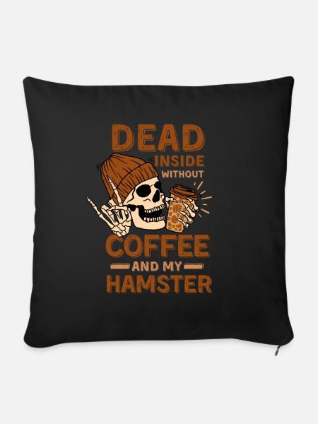 Kaffee Hamster-Liebhaber - Sofakissenbezug 45 x 45 cm - Schwarz