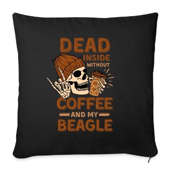 Coffee Beagle lover - Sofa pillowcase 17,3'' x 17,3'' (45 x 45 cm) - black - Front