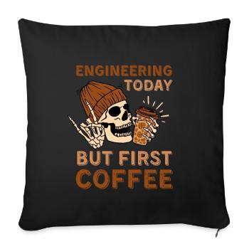 Coffee Engineering skeleton - Sofa pillowcase 17,3'' x 17,3'' (45 x 45 cm) - black - Front