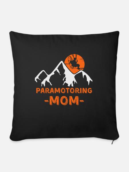 Paramotoring Motorschirmfliegen Mama - Sofakissenbezug 45 x 45 cm - Schwarz