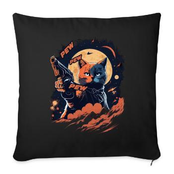 Pew Pew Pew - Sofa pillowcase 17,3'' x 17,3'' (45 x 45 cm) - black - Front