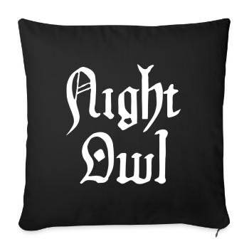 Night Owl - Sofa pillowcase 17,3'' x 17,3'' (45 x 45 cm) - black - Front