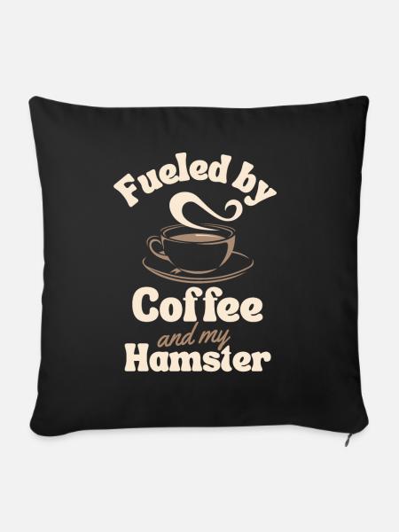 Kaffeehamster-Liebhaber - Sofakissenbezug 45 x 45 cm - Schwarz