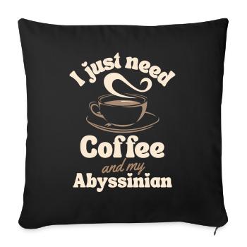 Kaffee Abessinier Katze Liebhaber - Sofakissenbezug 45 x 45 cm - Schwarz - Vorne