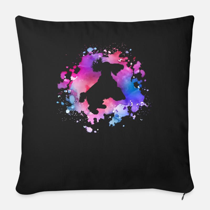Amoureux des chiens Cocker-spaniel - Housse de coussin décorative 45 x 45 cm - noir
