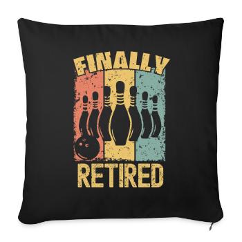 Bowling retraite rétro - Housse de coussin décorative 45 x 45 cm - noir - Devant