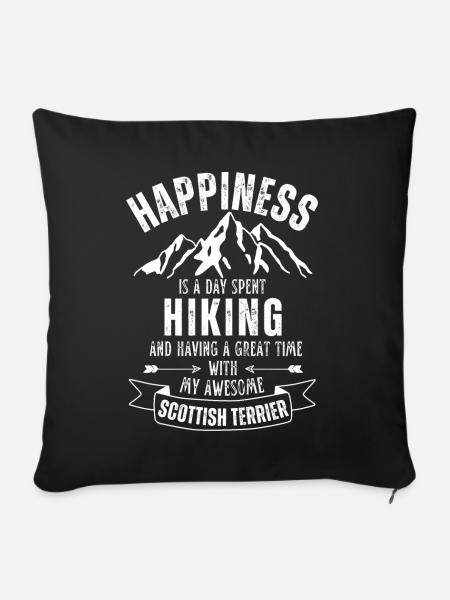 Wandern Scottish Terrier - Sofakissenbezug 45 x 45 cm - Schwarz