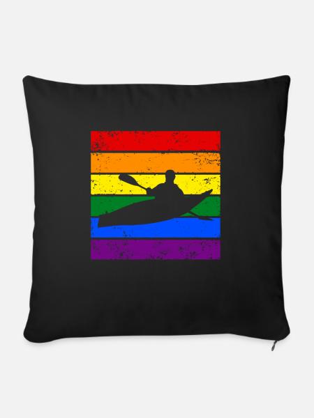 Kanufahren LGBTQ - Sofakissenbezug 45 x 45 cm - Schwarz