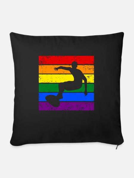 Surfen mit LGBTQ - Sofakissenbezug 45 x 45 cm - Schwarz