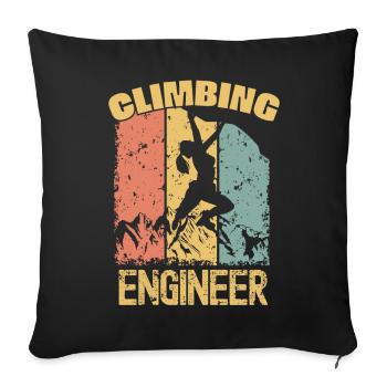 Ingénieur grimpeur rétro - Housse de coussin décorative 45 x 45 cm - noir - Devant