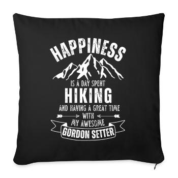 Amoureux de la randonnée et Gordon Setter - Housse de coussin décorative 45 x 45 cm - noir - Devant
