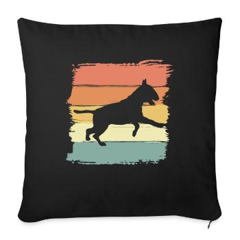 Pit-bull rétro - Housse de coussin décorative 45 x 45 cm - noir - Devant