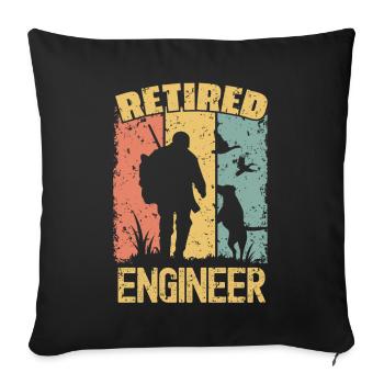 Hunting retired engineer - Sofa pillowcase 17,3'' x 17,3'' (45 x 45 cm) - black - Front