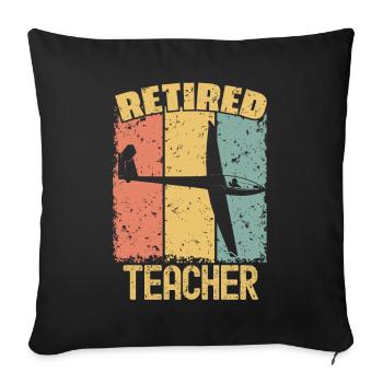 Professeur de vol à voile à la retraite - Housse de coussin décorative 45 x 45 cm - noir - Devant