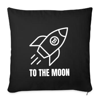 To the moon, tshirt cryptos - Housse de coussin décorative 45 x 45 cm - noir - Devant