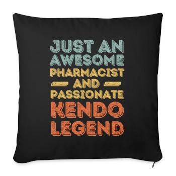 Pharmacist Kendo legend retro - Sofa pillowcase 17,3'' x 17,3'' (45 x 45 cm) - black - Front