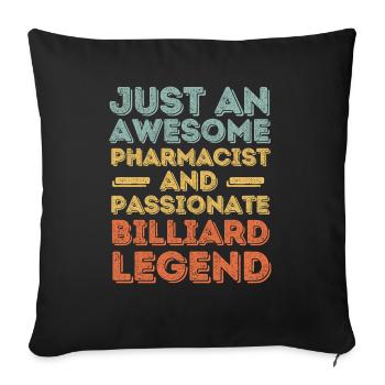 Pharmacist Billiard legend retro - Sofa pillowcase 17,3'' x 17,3'' (45 x 45 cm) - black - Front