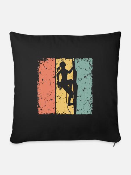 Frauen Klettern retro - Sofakissenbezug 45 x 45 cm - Schwarz