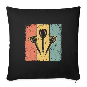 Fléchettes rétro - Housse de coussin décorative 45 x 45 cm - noir - Devant