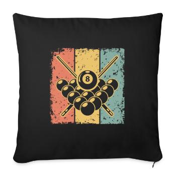 Billard rétro - Housse de coussin décorative 45 x 45 cm - noir - Devant